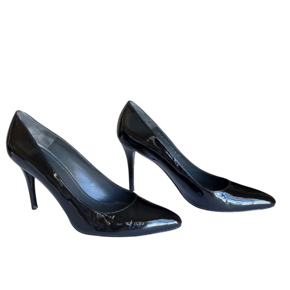 Stuart Weitzman Black Patent "Power" Pointed Toe Pumps Size 10.5 Includes Box - Picture 7 of 8